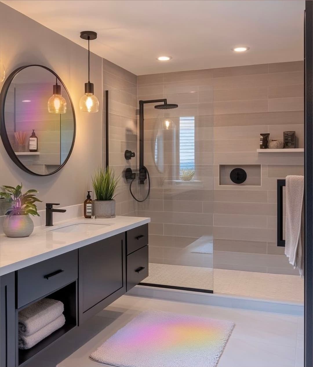 Salle de bain élégante et fonctionnelle